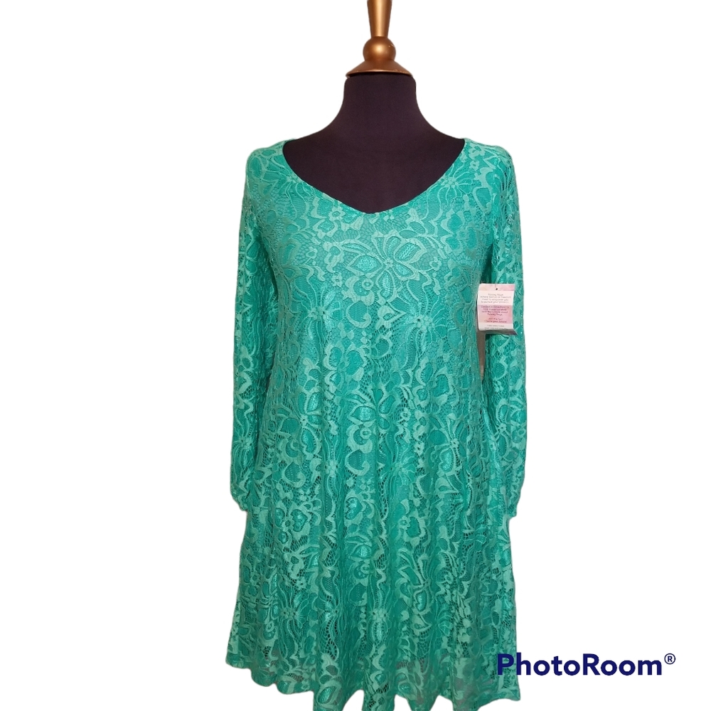 Paisley Raye Dress Womens Size Small Blue Lace Shift Whimsical Fairy New